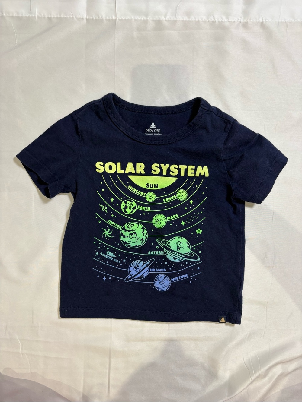 Baby Gap Navy Blue Solar System T Shirt Sz 3 Graphic Tee Space Planets Science